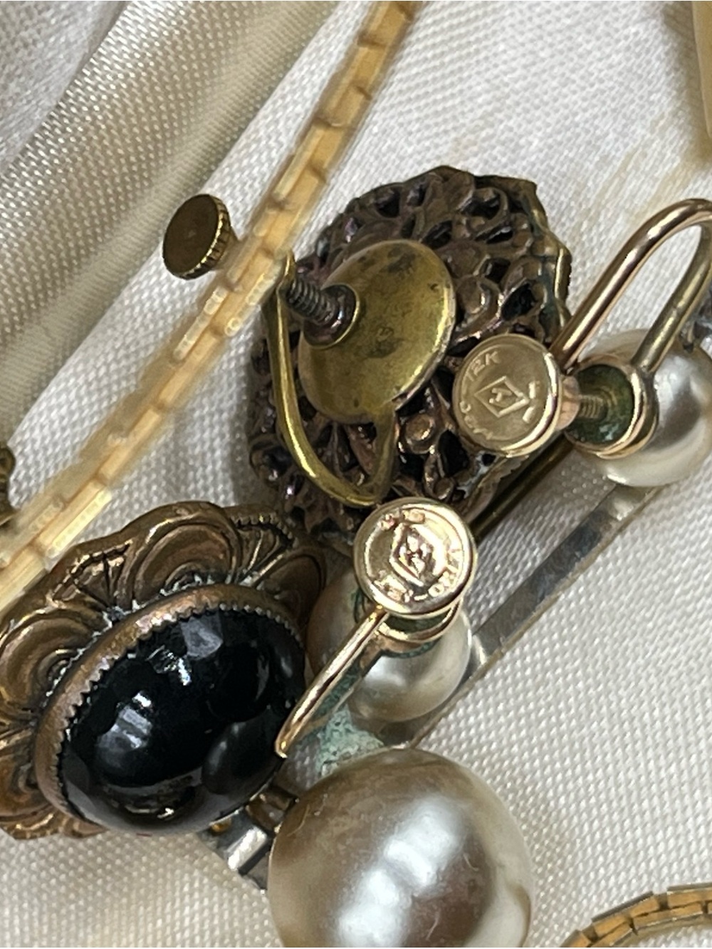 Vintage Antique Junk Drawer Jewelry Lot - repair, repurpose GF - Picture 9 of 10